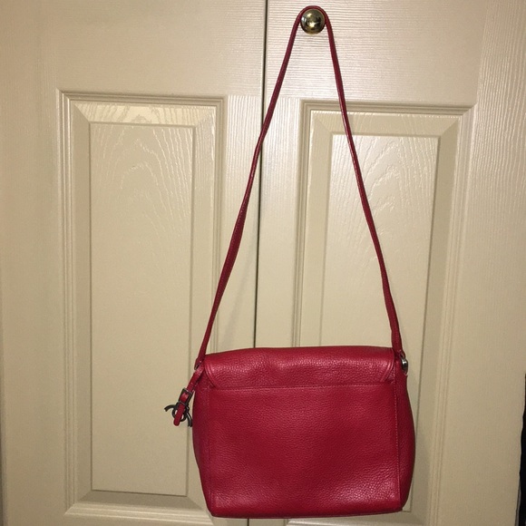 Gorgeous Red Leather Ghurka Crossbody Shoulder Bag - Picture 4 of 5